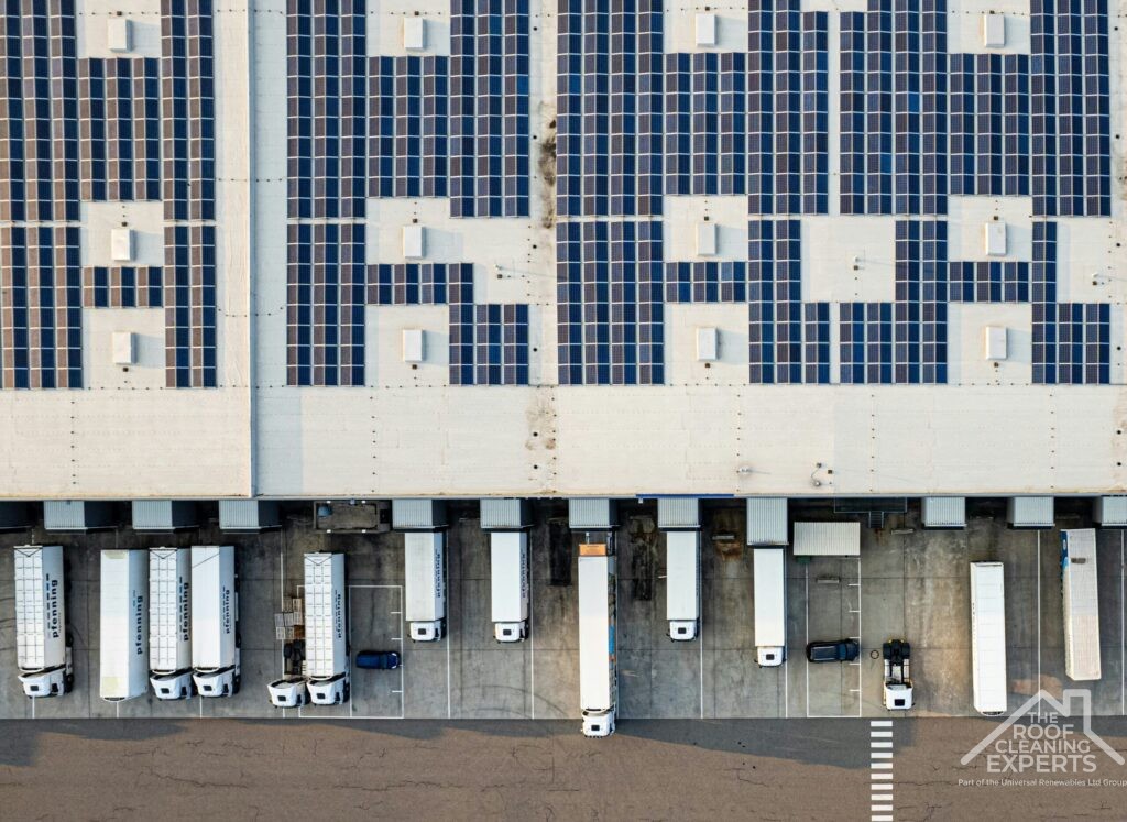 benefits of roof cleaning commercial properties - clean industrial/factory roof
