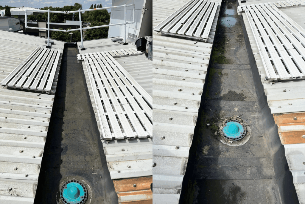 Cleared roof for commercial roof coatings